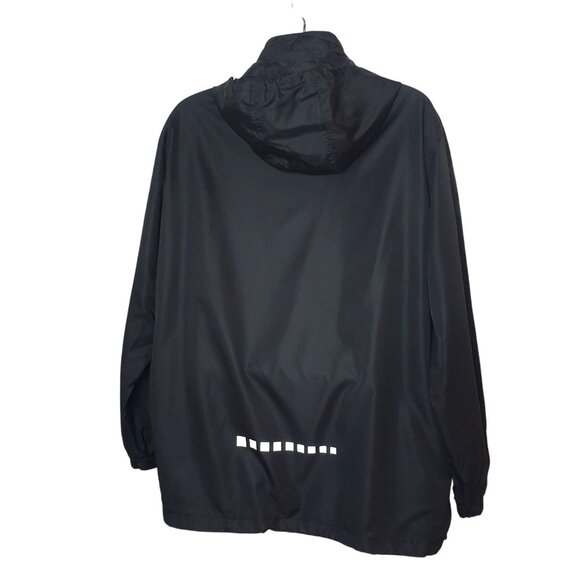 Swisswell Mens Waterproof Jacket L Black Lightweight Reflective Hooded Wind - Picture 3 of 7